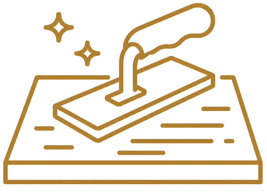 Concrete finishing and smoothing icon for driveway installation
